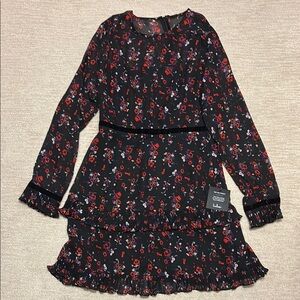 Lulus Black Floral Dress